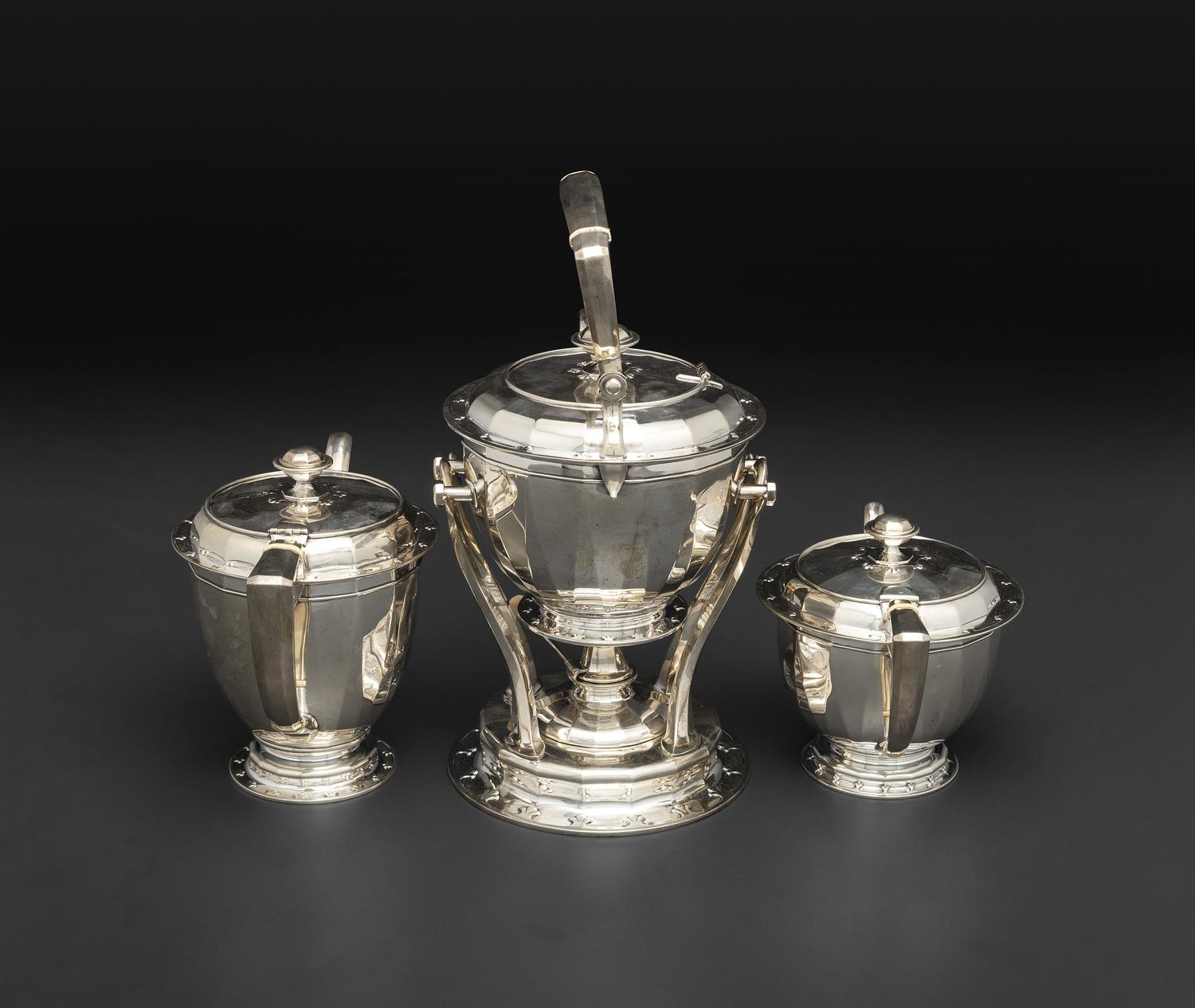 An American Silver Seven Piece Tea and Coffee Service with Matching Tray