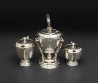 An American Silver Seven Piece Tea and Coffee Service with Matching Tray