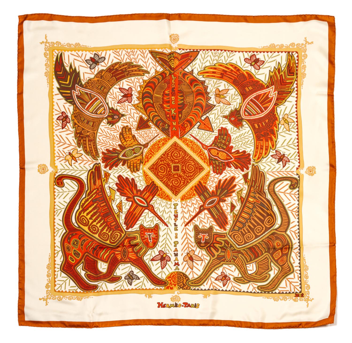 An Hermes Silk Scarf, 35 x 35 inches.