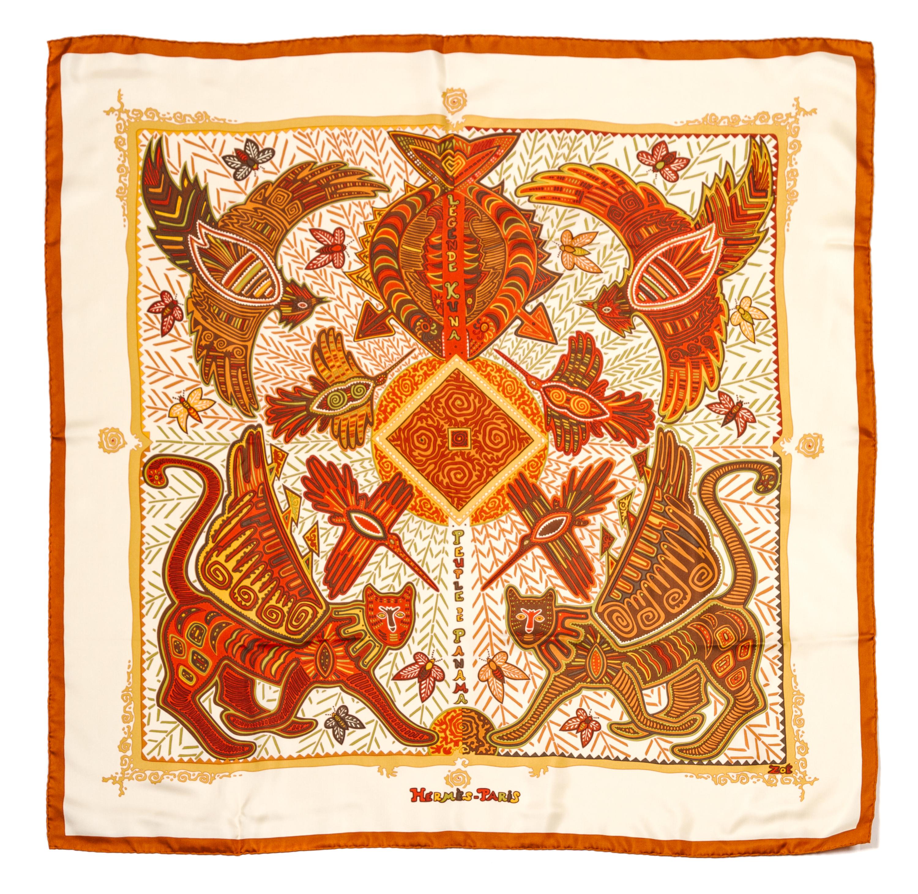 An Hermes Silk Scarf, 35 x 35 inches.