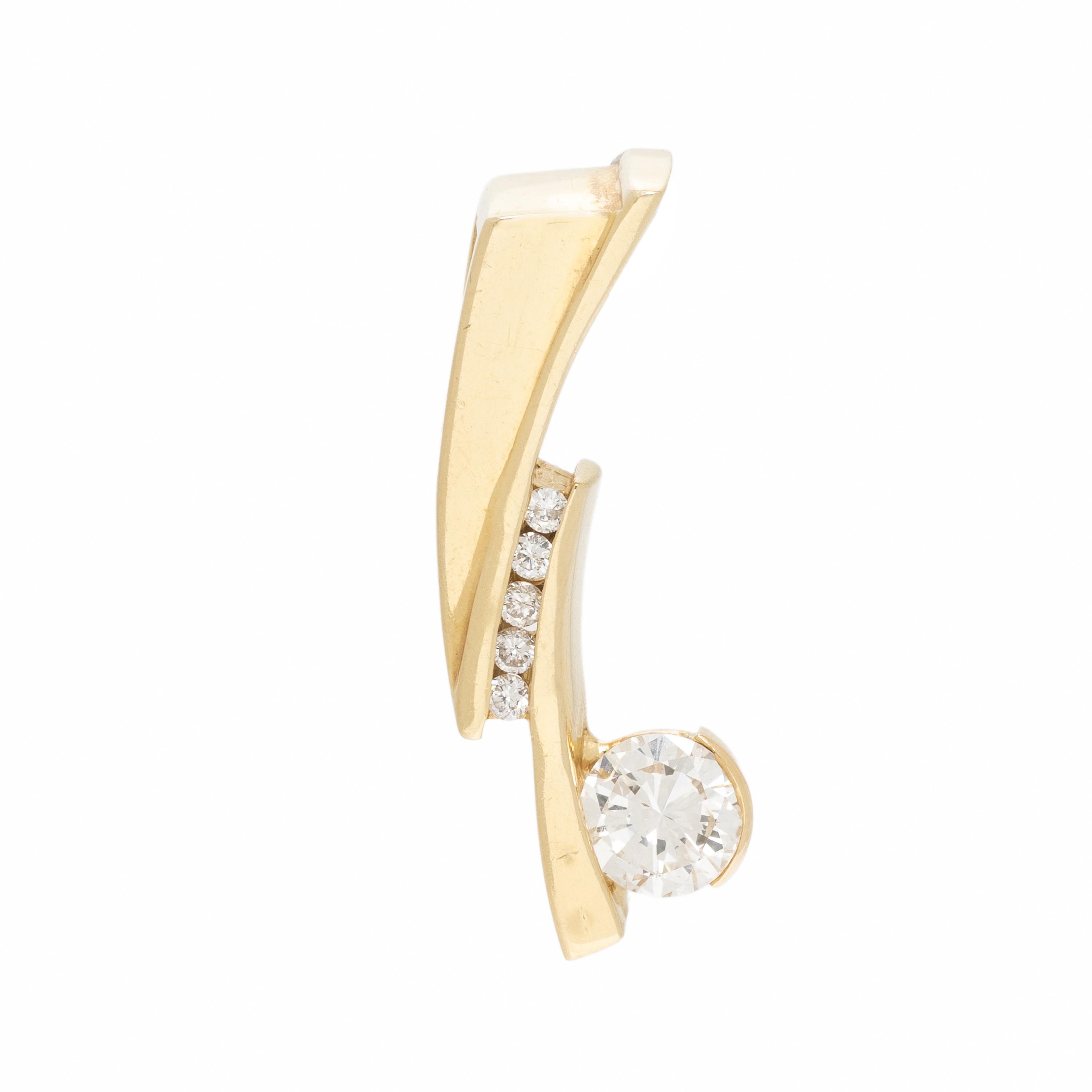 Yellow Gold and Diamond Slide Pendant