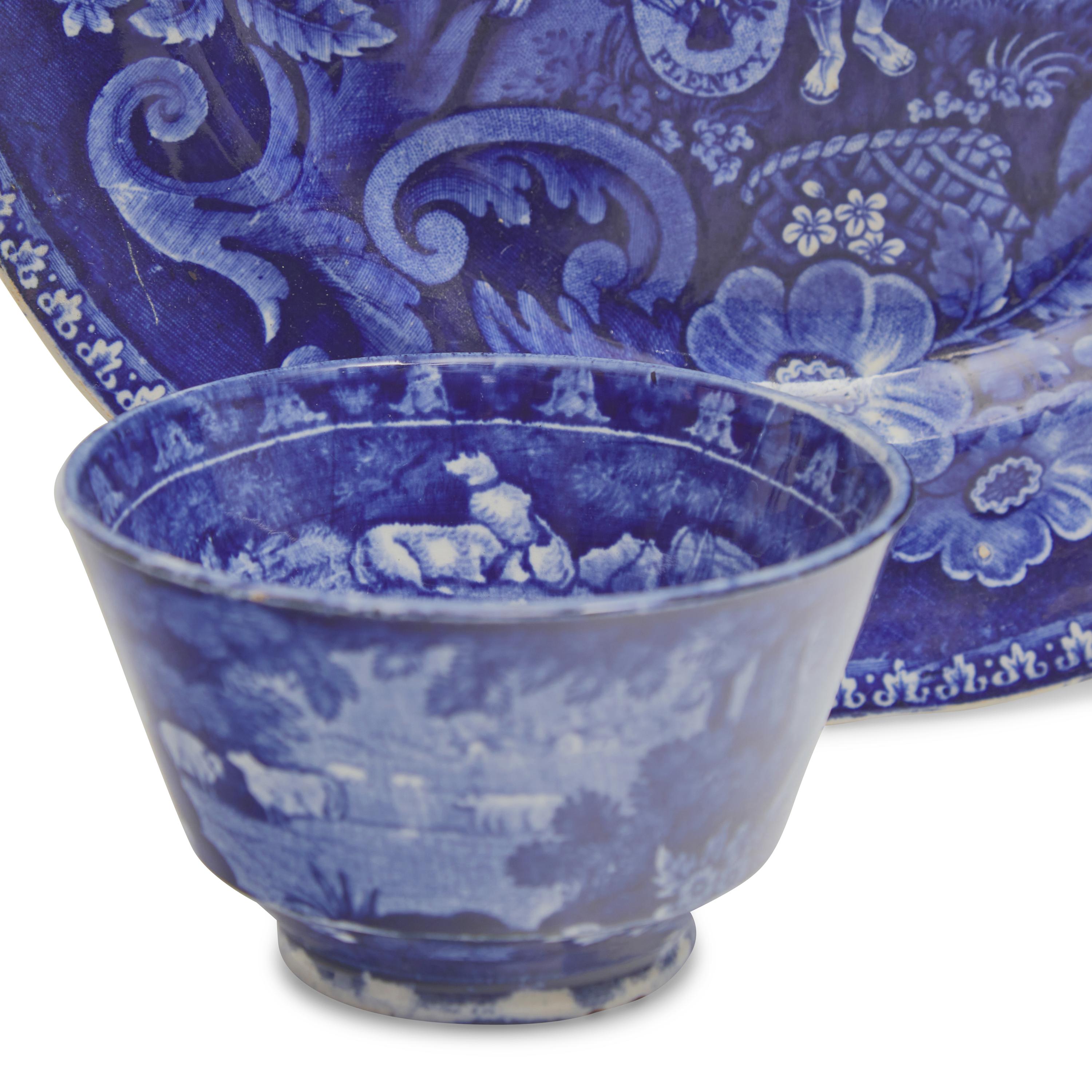 A Group of Four Staffordshire Historical Blue Transferware Items
