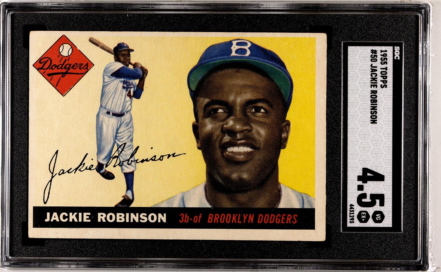 A 1955 Topps Jackie Robinson Baseball Card No. 50 (SGC 4.5 VG-EX+)