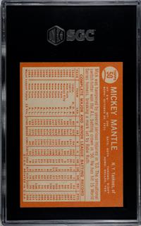 A 1964 Topps Mickey Mantle Baseball Card No. 50 (SGC 6 EX/NM)