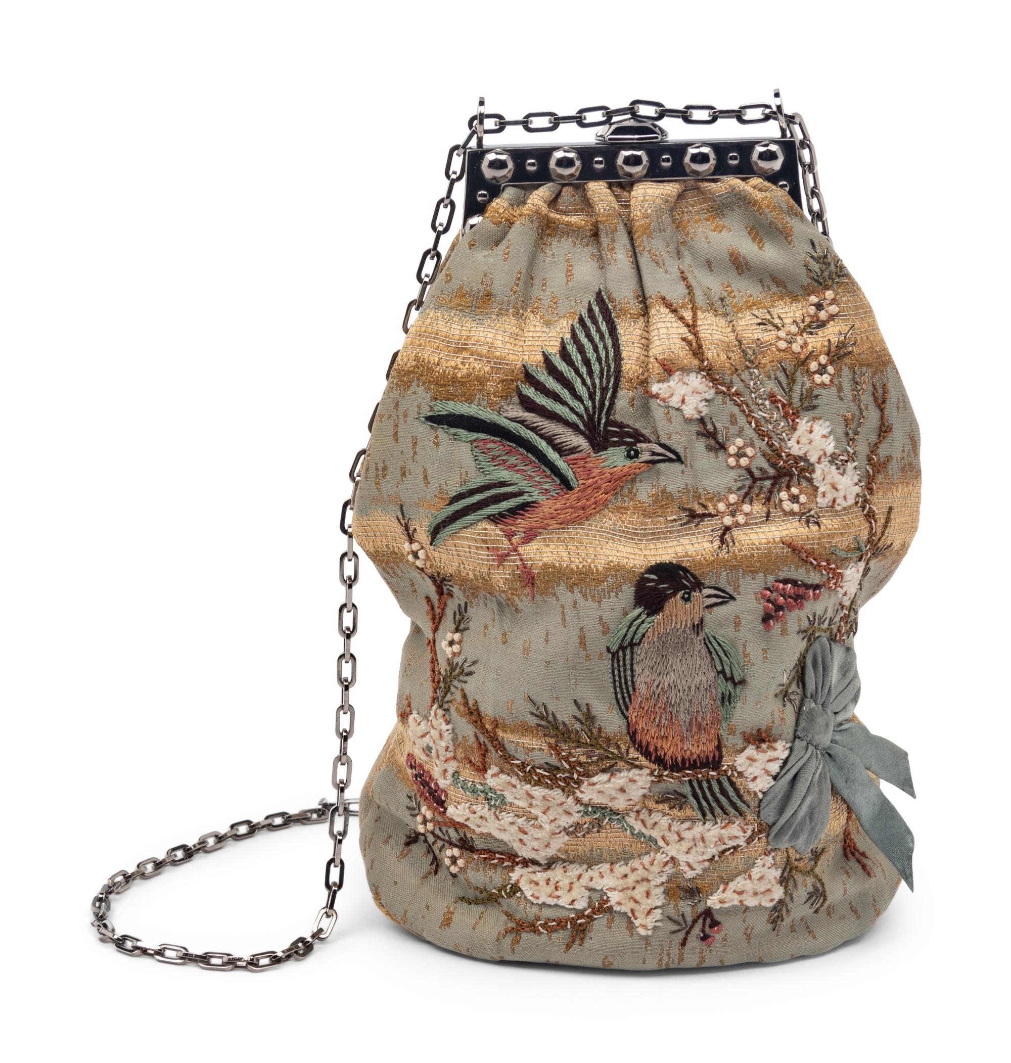 Valentino Embroidered Handbag and Embroidered Lace Shawl