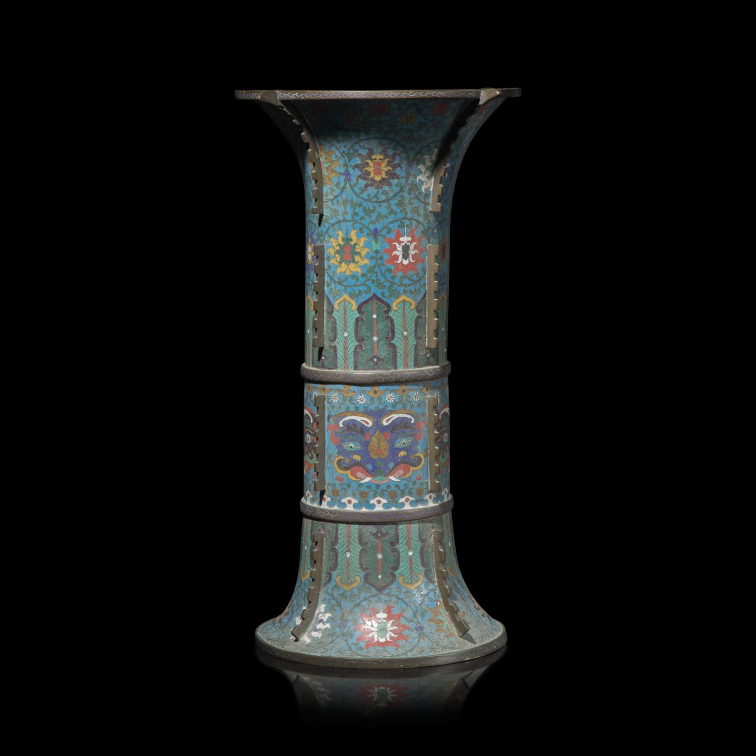 A Large Chinese Cloisonné Vase, Gu, Qing Dynasty, 18th/19th Century — 清中晚期 銅胎掐絲琺瑯花觚