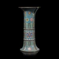 A Large Chinese Cloisonné Vase, Gu, Qing Dynasty, 18th/19th Century — 清中晚期 銅胎掐絲琺瑯花觚