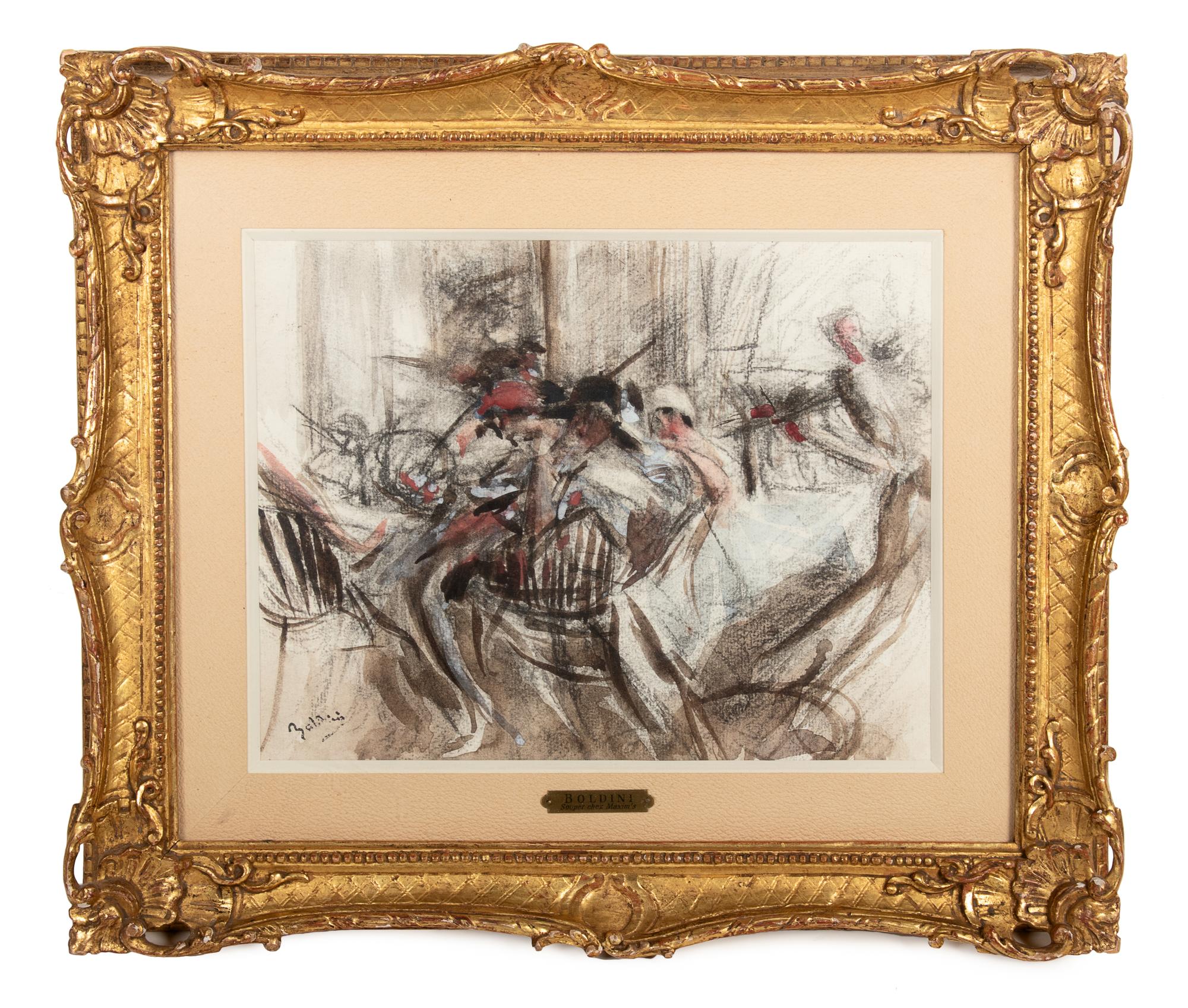 Souper Chez Maxim's; A Portrait of a Young Woman said to be Mlle Boldini (a double-sided work)