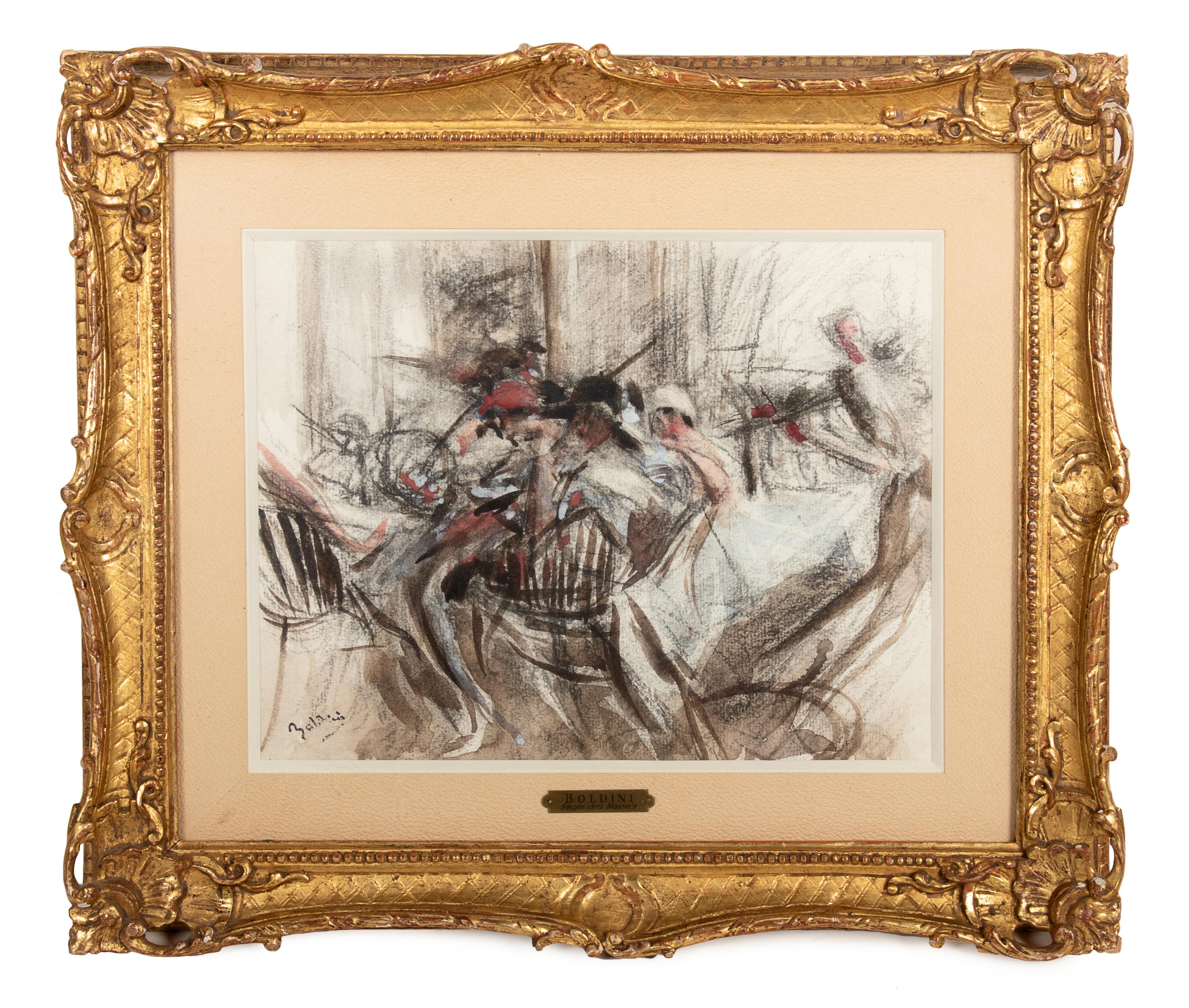 Souper Chez Maxim's; A Portrait of a Young Woman said to be Mlle Boldini (a double-sided work)
