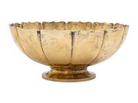 A Silver Gilt Dublin Pattern Footed Centerpiece Bowl