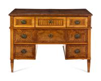 A Louis XVI Walnut and Fruitwood Marquetry Metamorphic Secretary Desk