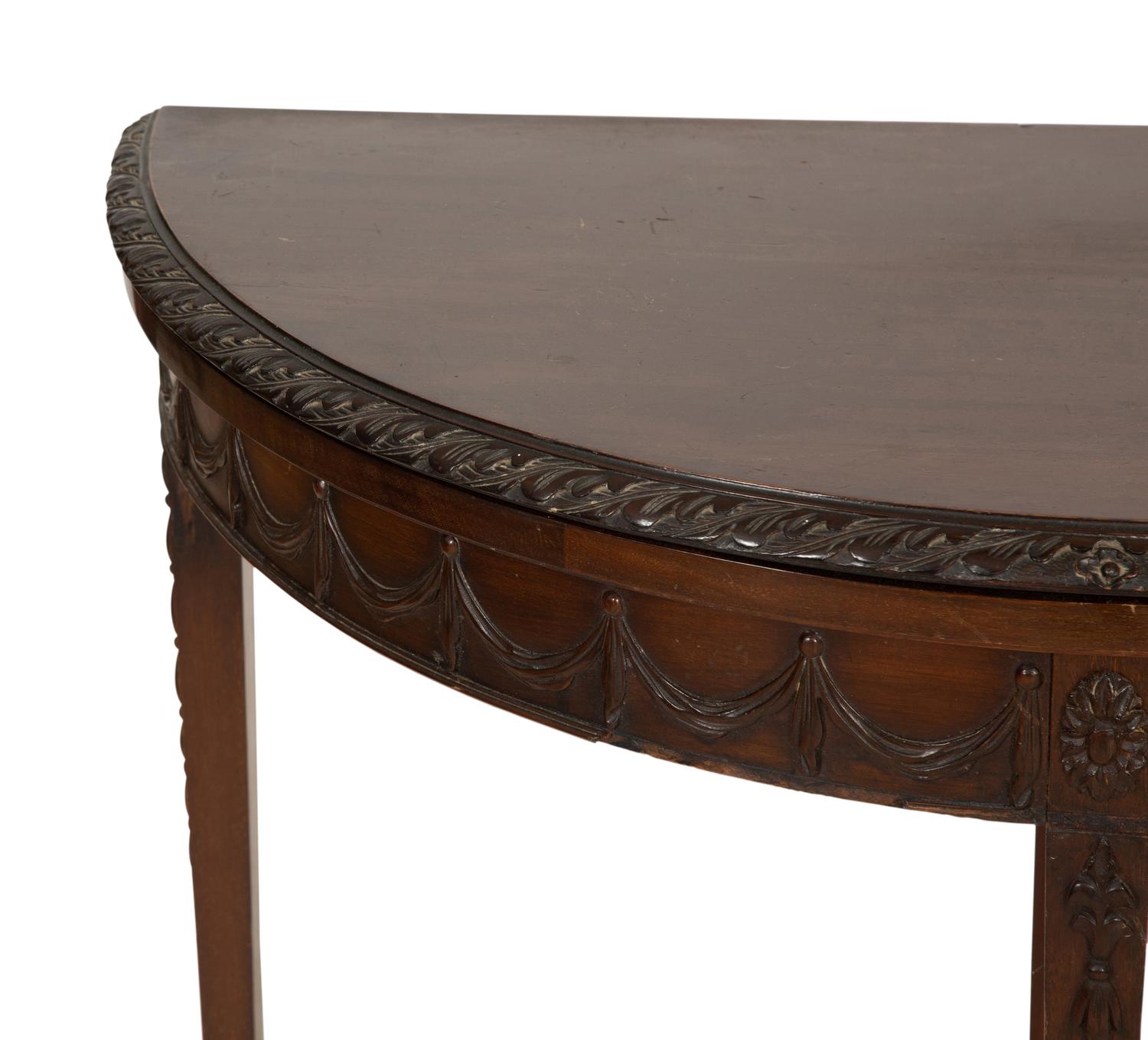 A George III Style Flip-Top Demilune Table