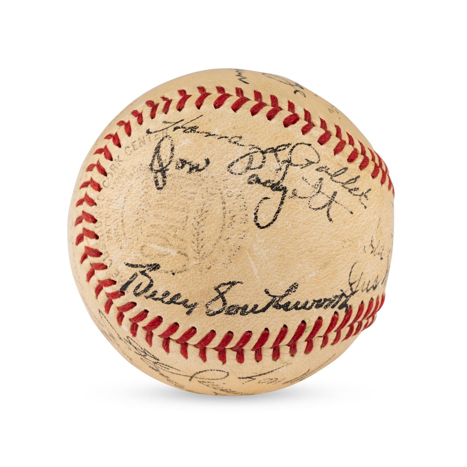 A 1941 St. Louis Cardinals Team Signed Autograph Baseball from The Collection of Lon Warneke (Beckett Authentication Services Letter of Authenticity)