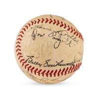 A 1941 St. Louis Cardinals Team Signed Autograph Baseball from The Collection of Lon Warneke (Beckett Authentication Services Letter of Authenticity)