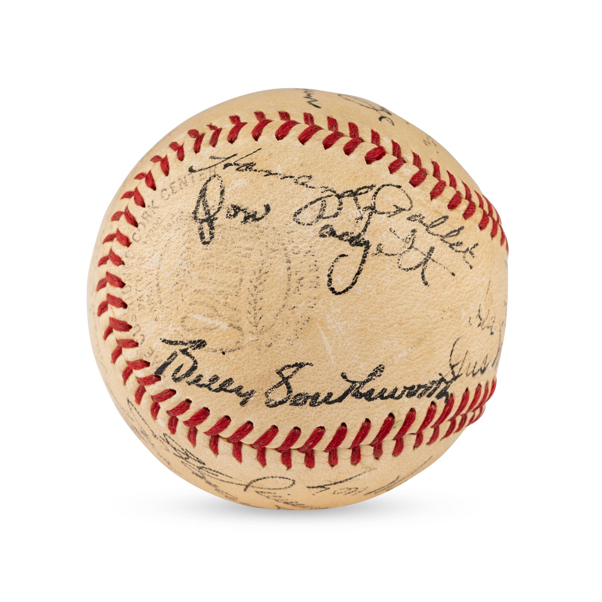 A 1941 St. Louis Cardinals Team Signed Autograph Baseball from The Collection of Lon Warneke (Beckett Authentication Services Letter of Authenticity)