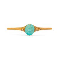 ANTIQUE, YELLOW GOLD, TURQUOISE AND DIAMOND BROOCH