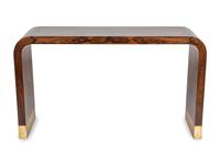 A Contemporary Rosewood and Brass Console Table