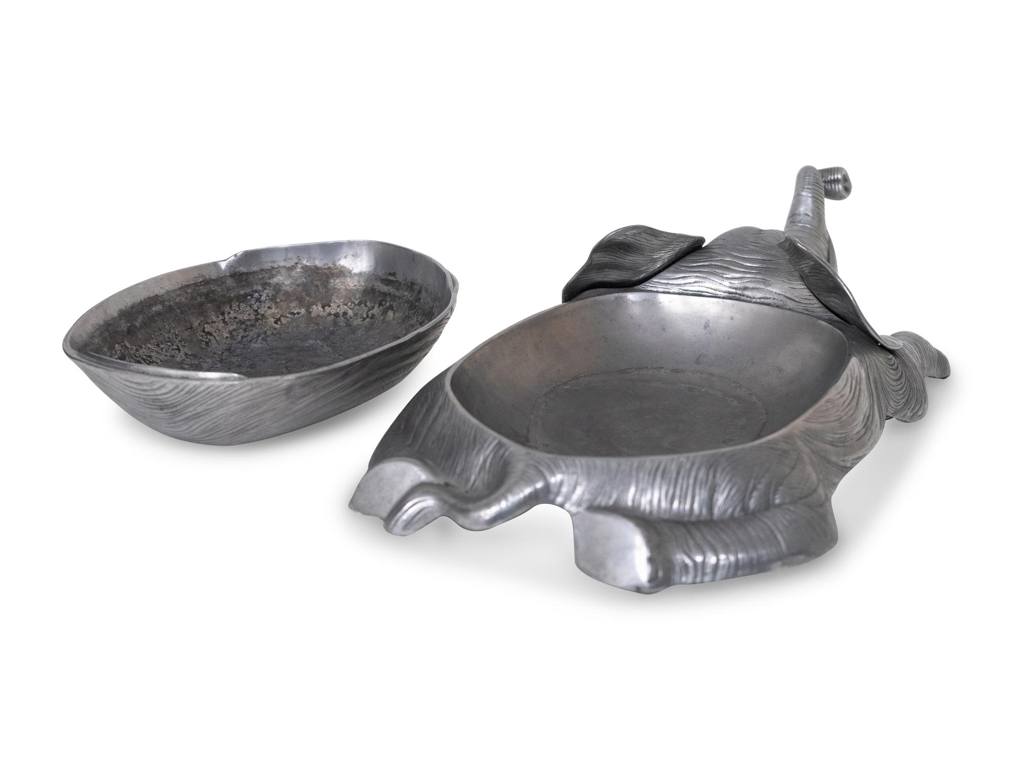 A Large Arthur Court Cast Aluminum Elephant Centerpiece and Cover