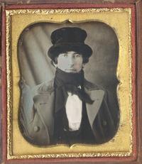 [Daguerreotype] Occupational Image of Man with Fabric or Document