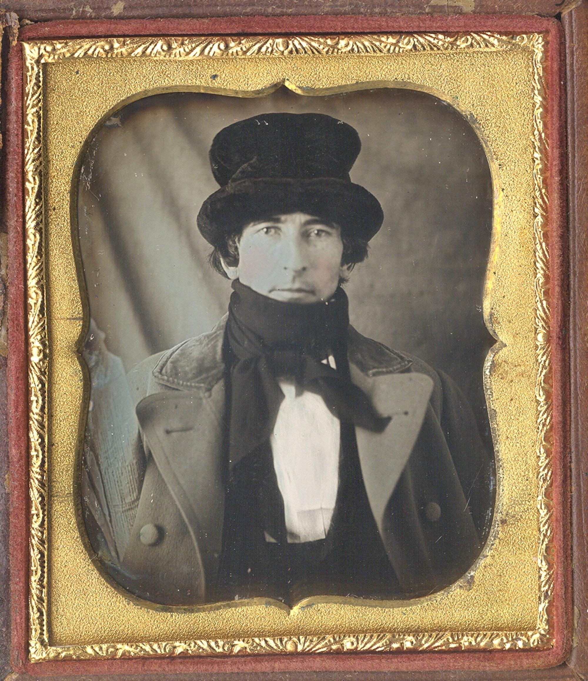 [Daguerreotype] Occupational Image of Man with Fabric or Document