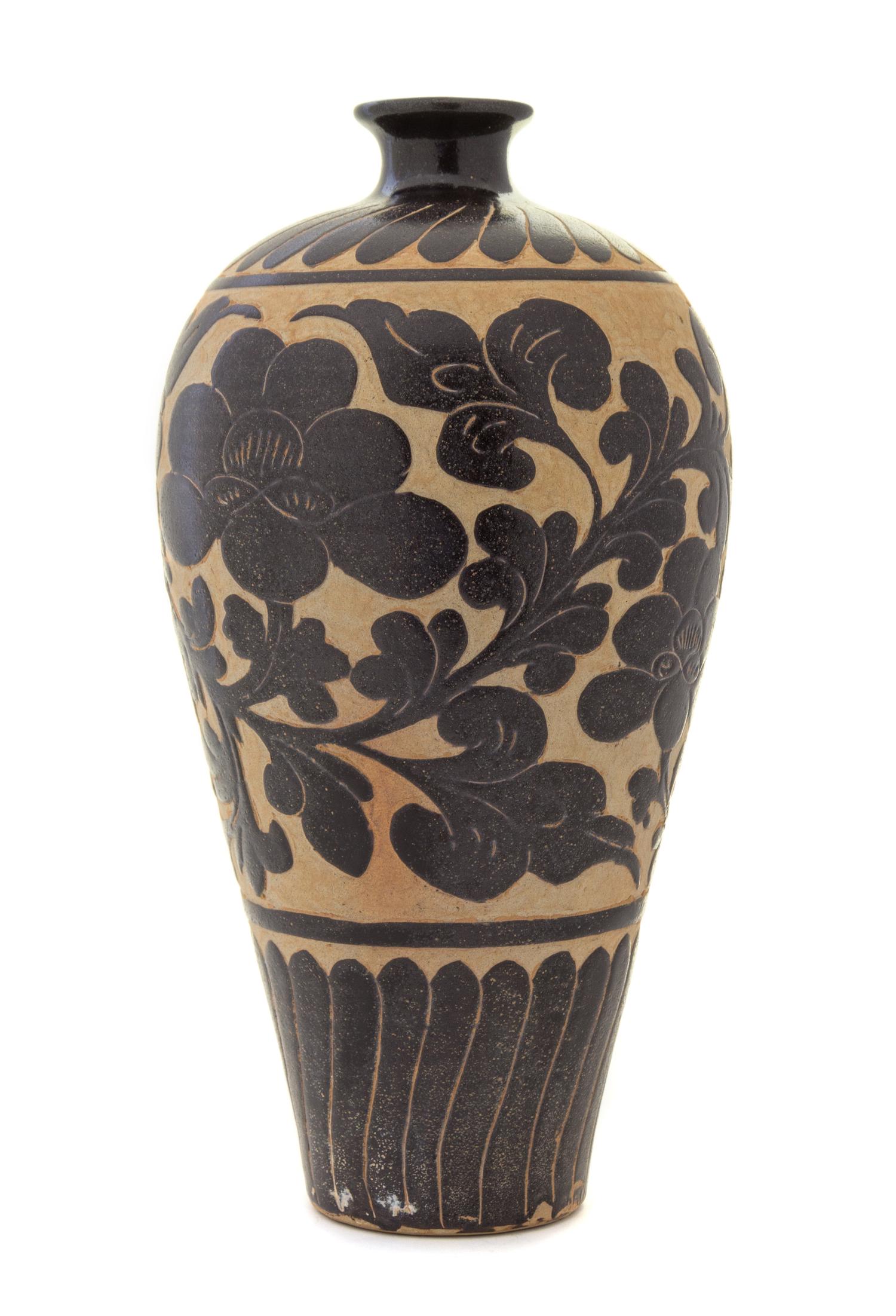 A Cizhou-Type Sgraffiato Vase, Meiping Height 13 1/2 inches.