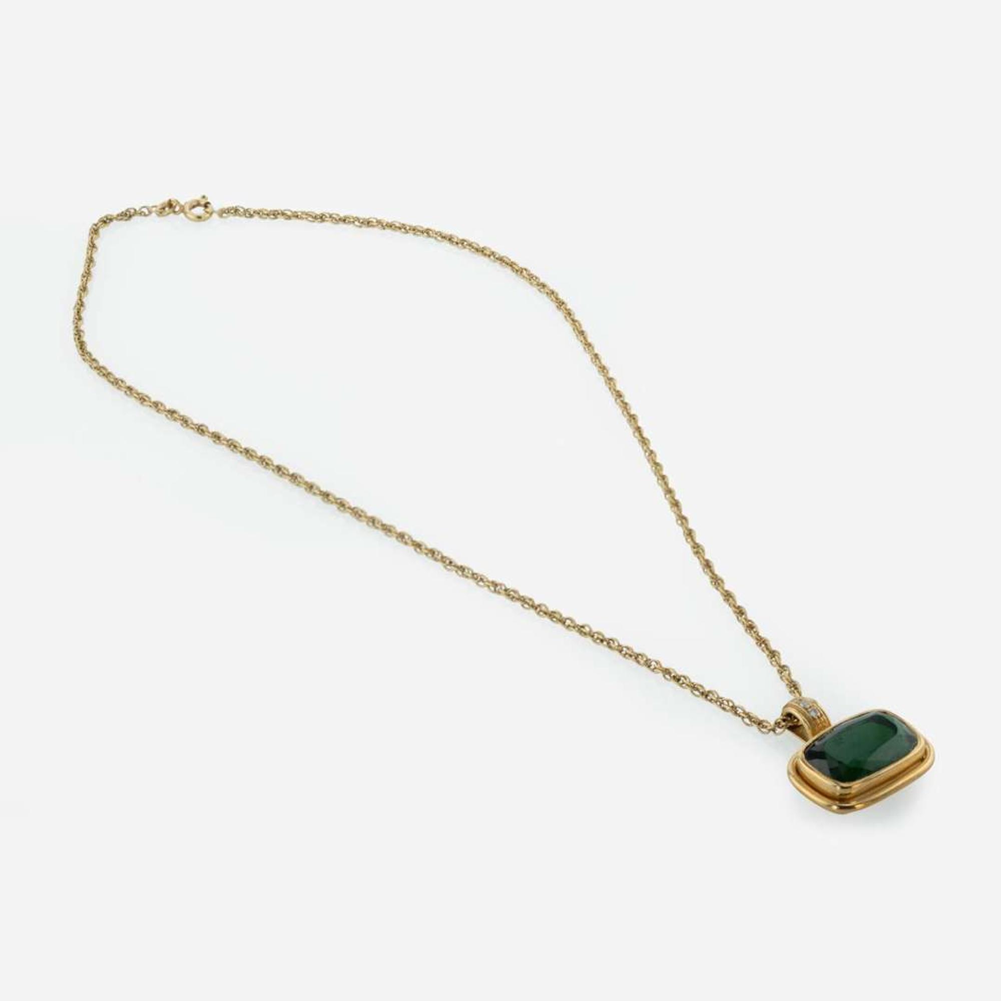 Two Yellow Gold and Gemstone Necklaces