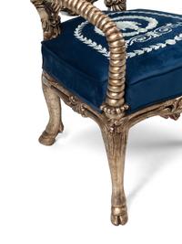 A Pair of Silvered Carved Wood “Fantasy” Armchairs