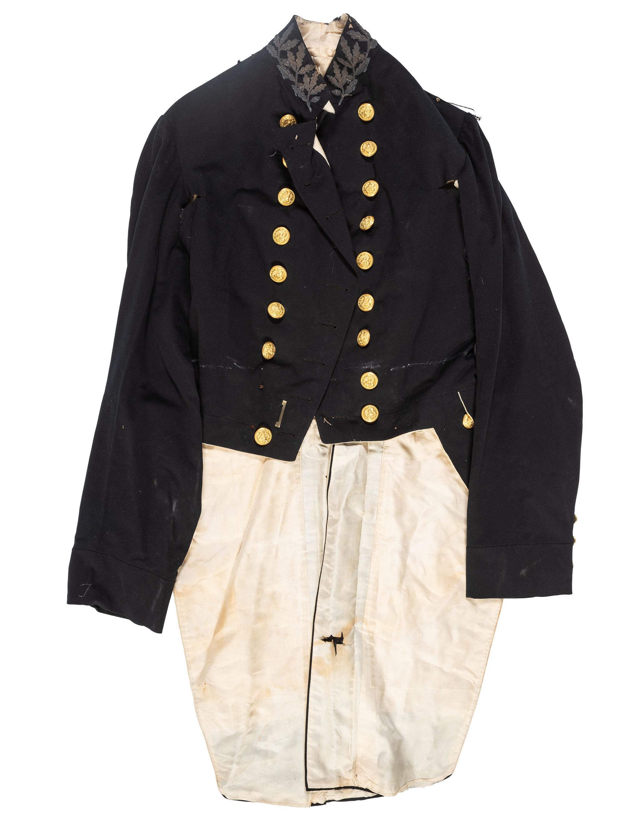Collection of US Navy Rear Admiral Augustus Henry Kilty (1807-1879), incl. swords, dress uniform with accoutrements, and 34-star flag associated with the USS Mound City .