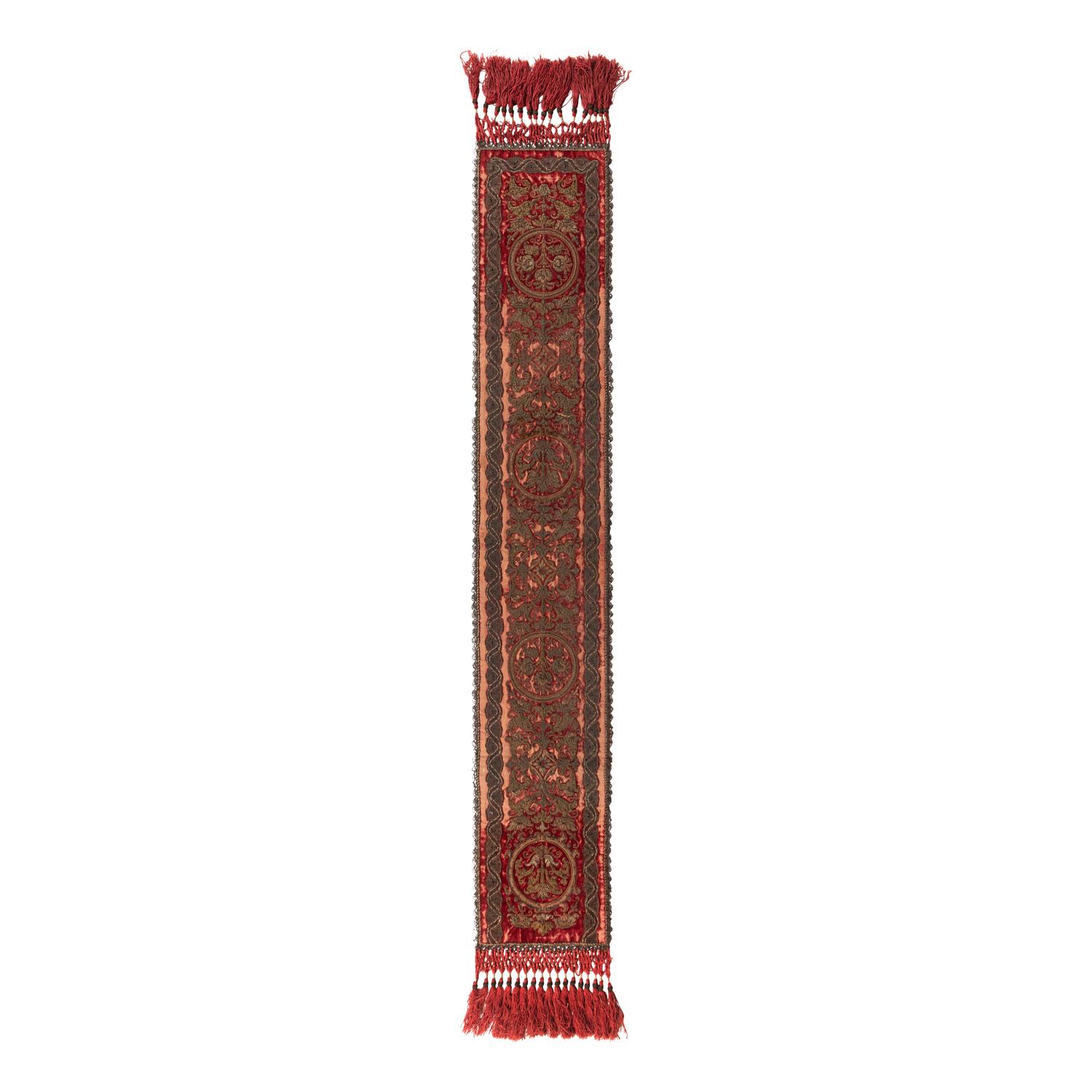 A Silk Velvet, Silver Filé and Chenille Panel, Now Worked as a Runner
