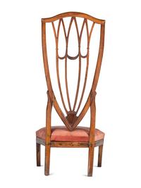A George III Carved Walnut High-Back Slipper Chair