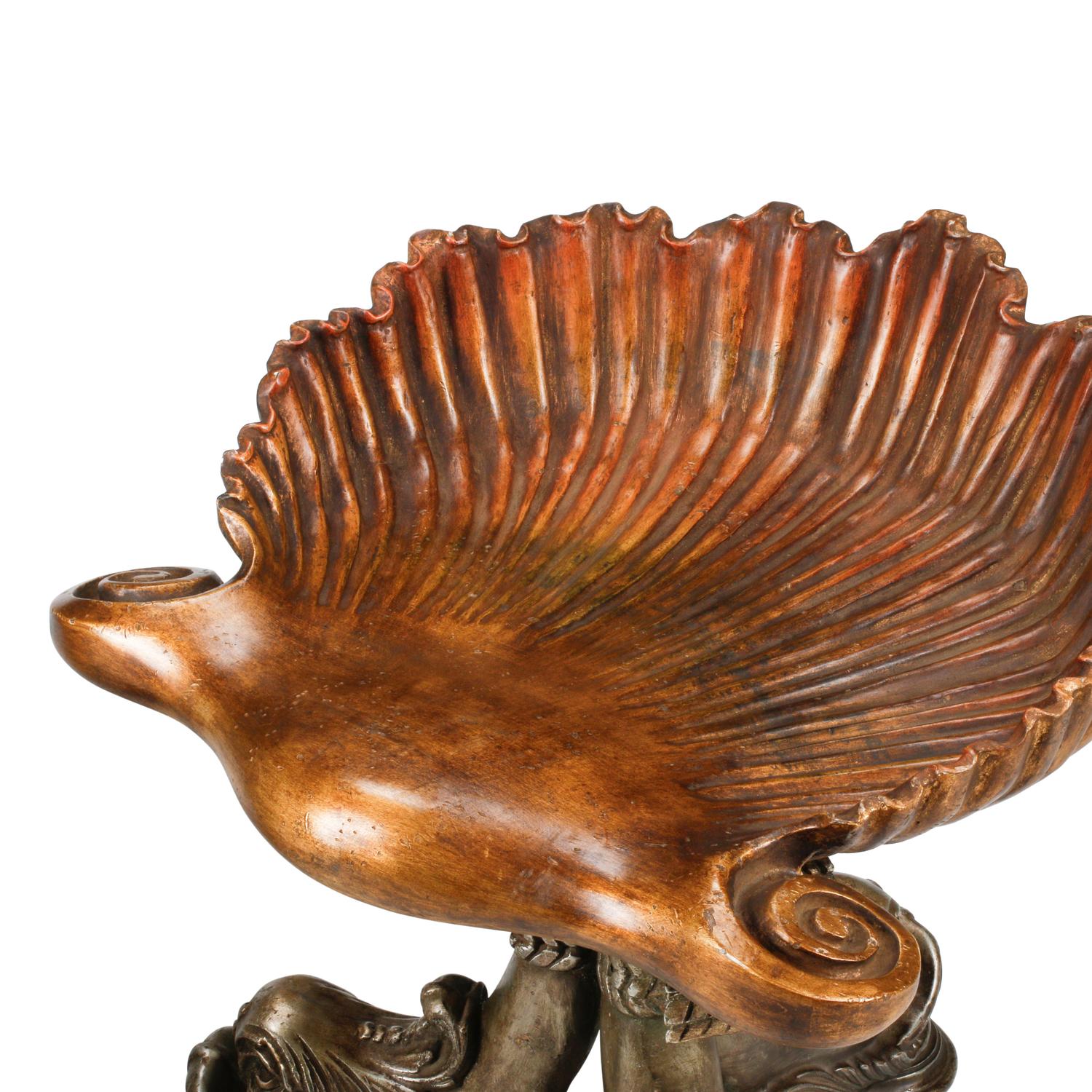 A Pair of Italian "Grotto" Style Shell-Form Piano Stools
