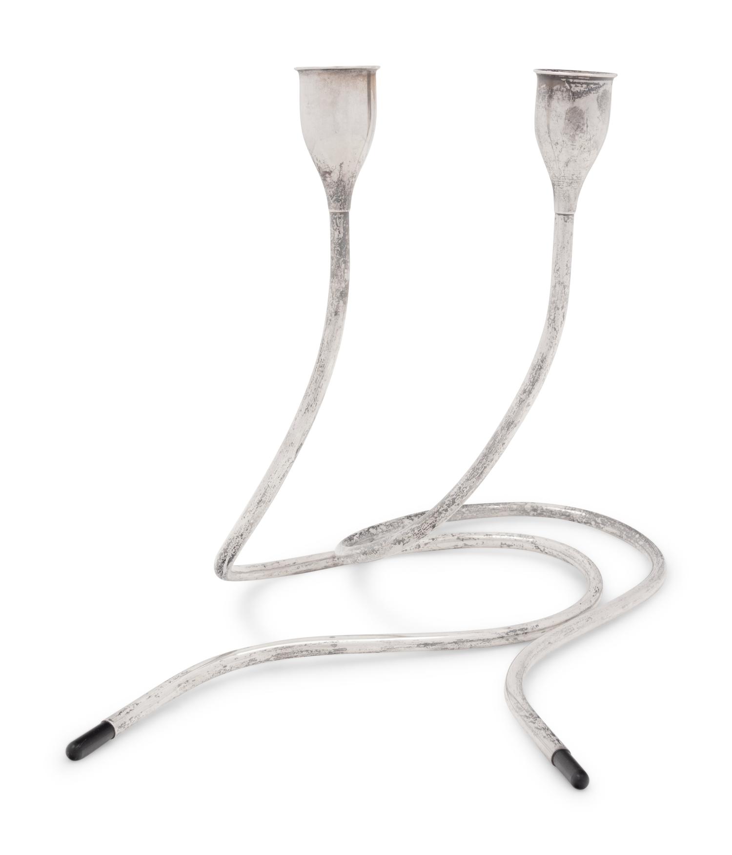 A Pair of American Silver Candlesticks