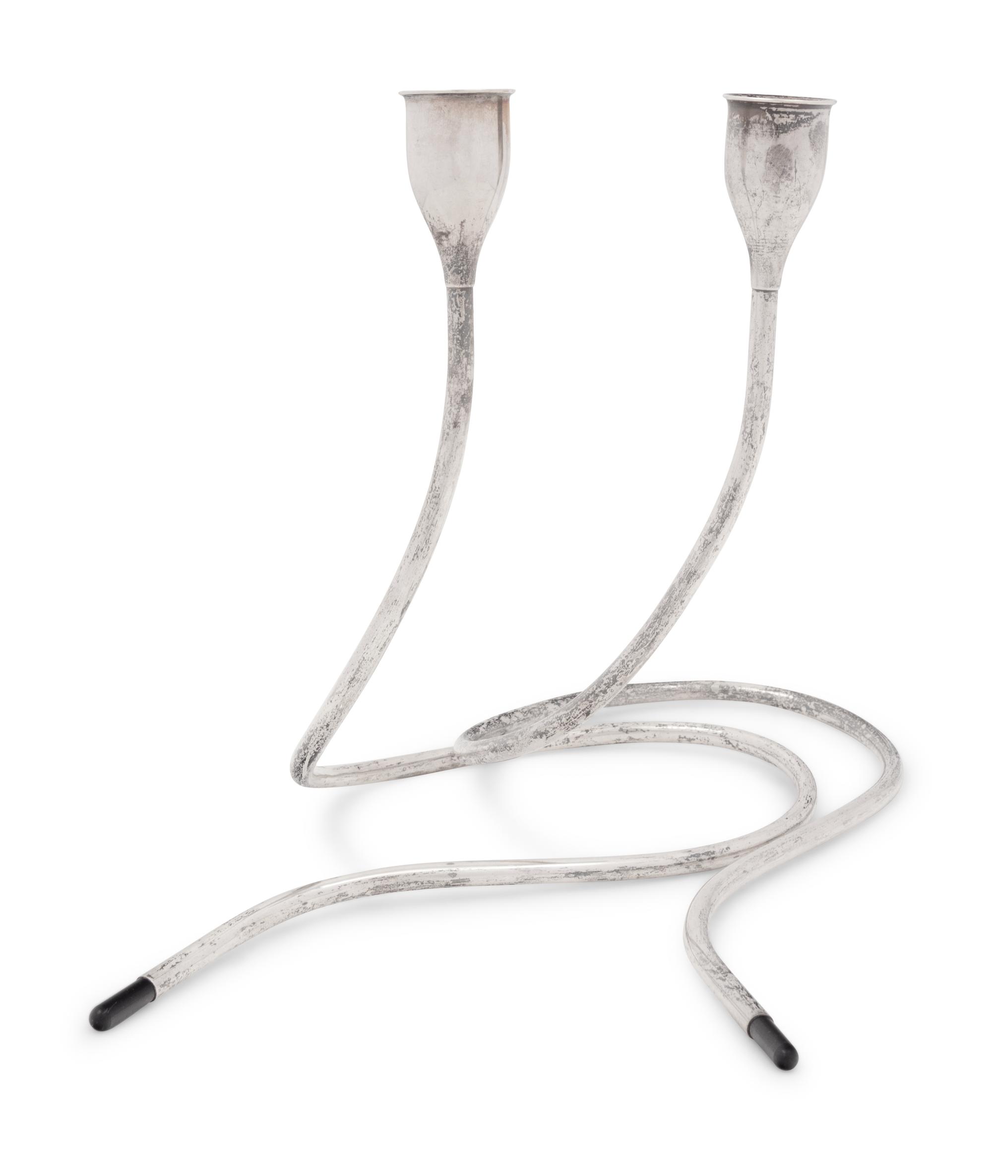 A Pair of American Silver Candlesticks