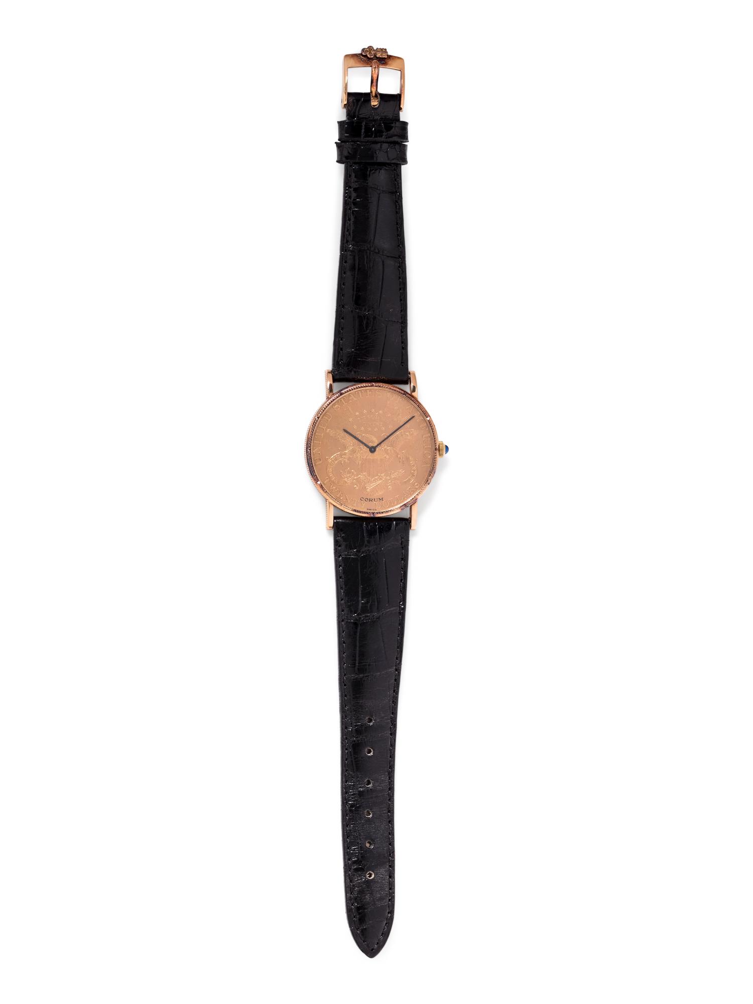 CORUM, 18K YELLOW GOLD US $20 COIN WRISTWATCH