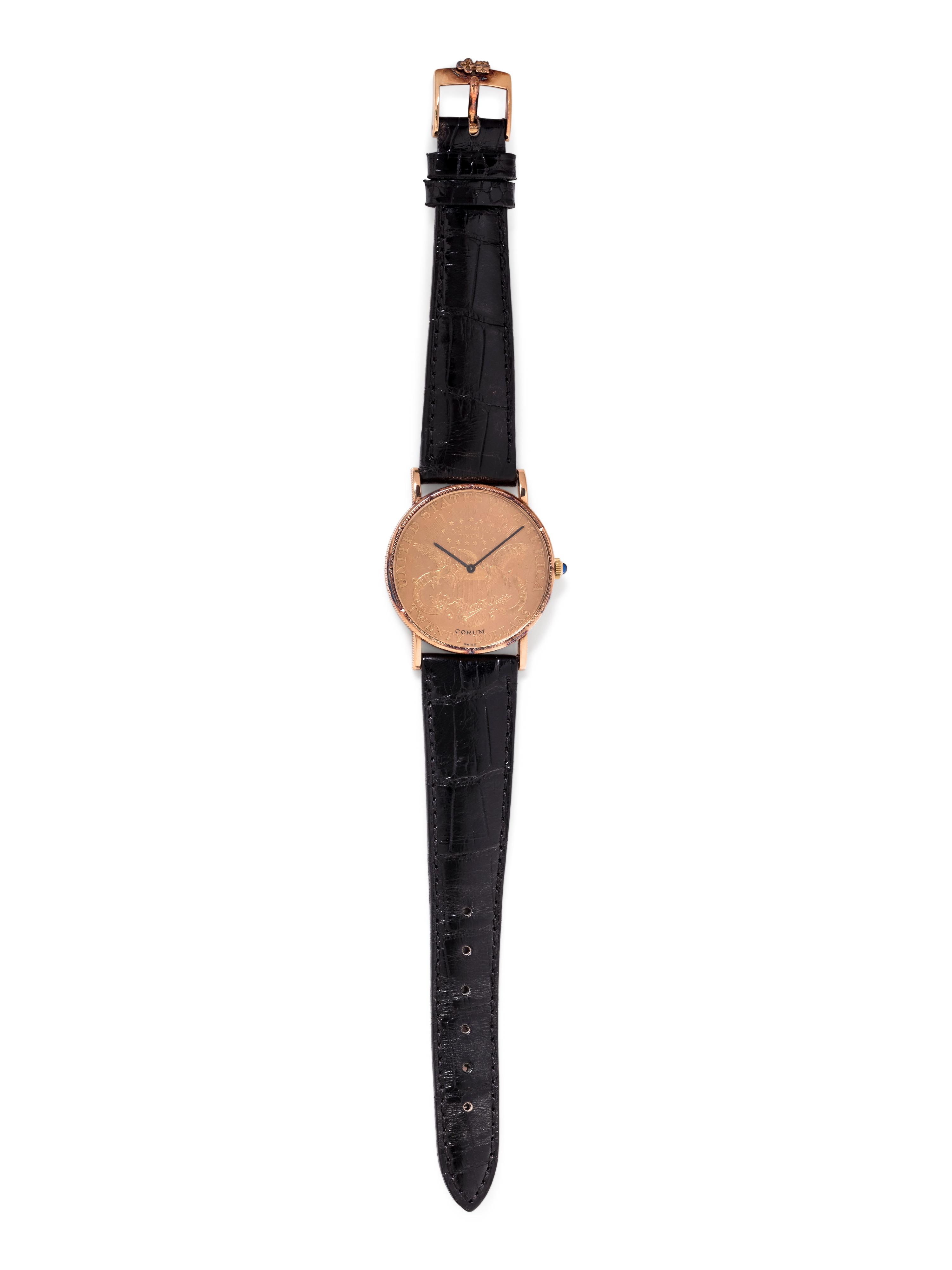 CORUM, 18K YELLOW GOLD US $20 COIN WRISTWATCH