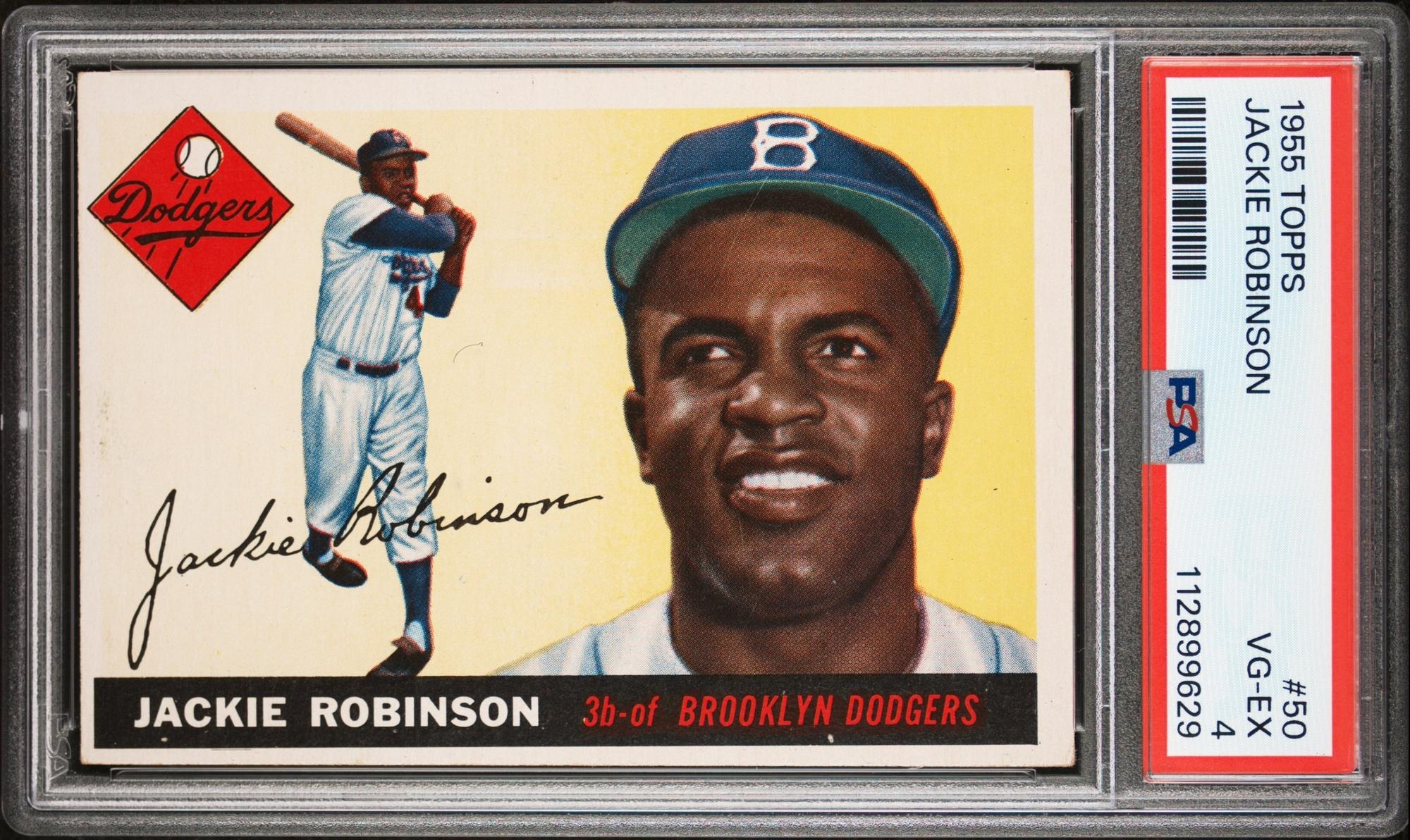 A 1955 Topps Jackie Robinson Baseball Card No. 50 (PSA 4 VG-EX)