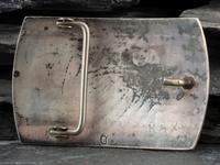 Sterling Silver Overlay Belt Buckle, with Bear Paws