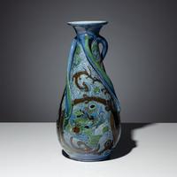 Three-handled vase with koi decor, 1907