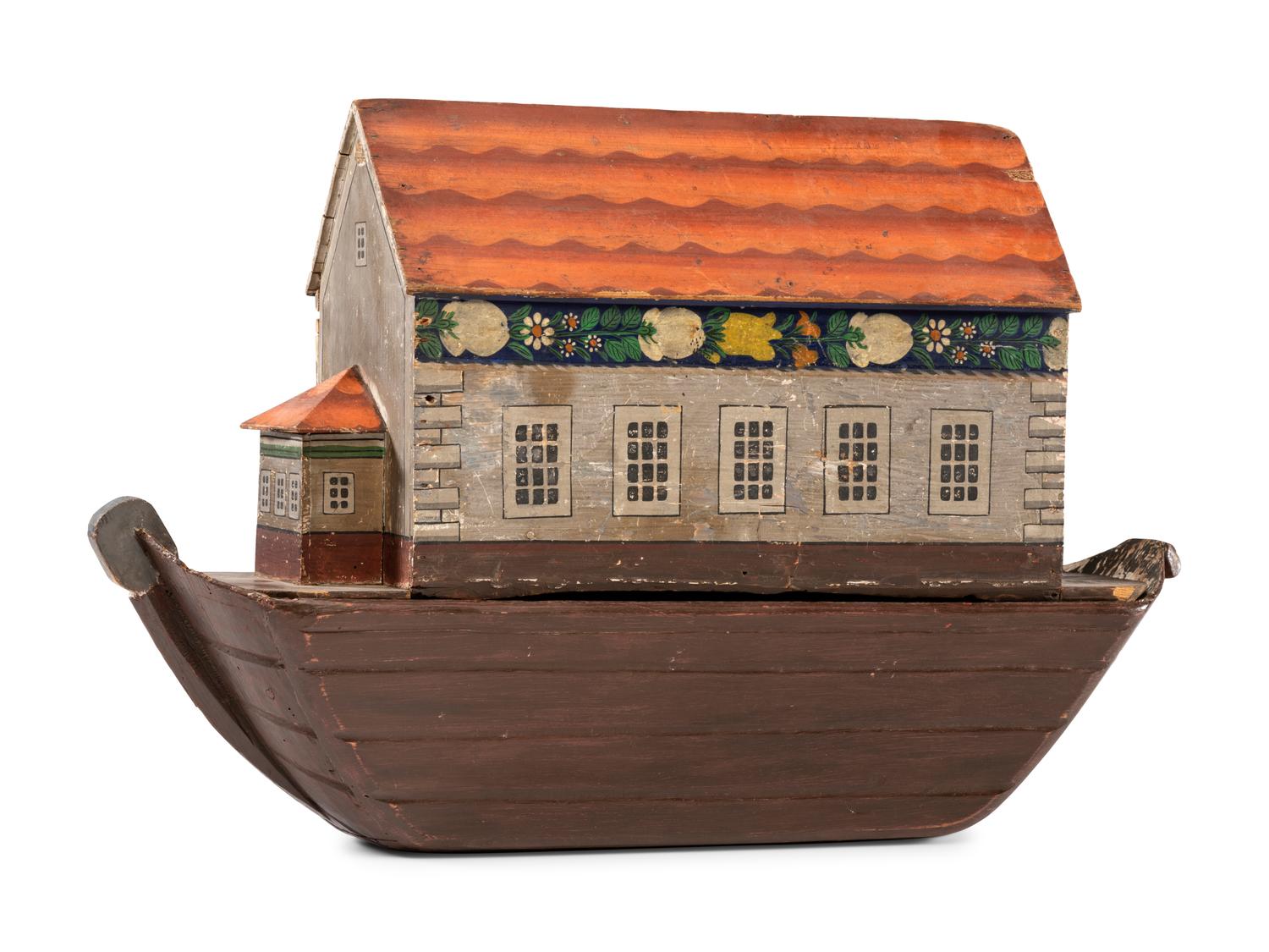 A Large Noah’s Ark with Lift-Off Cover and Large Number of Paired Animals