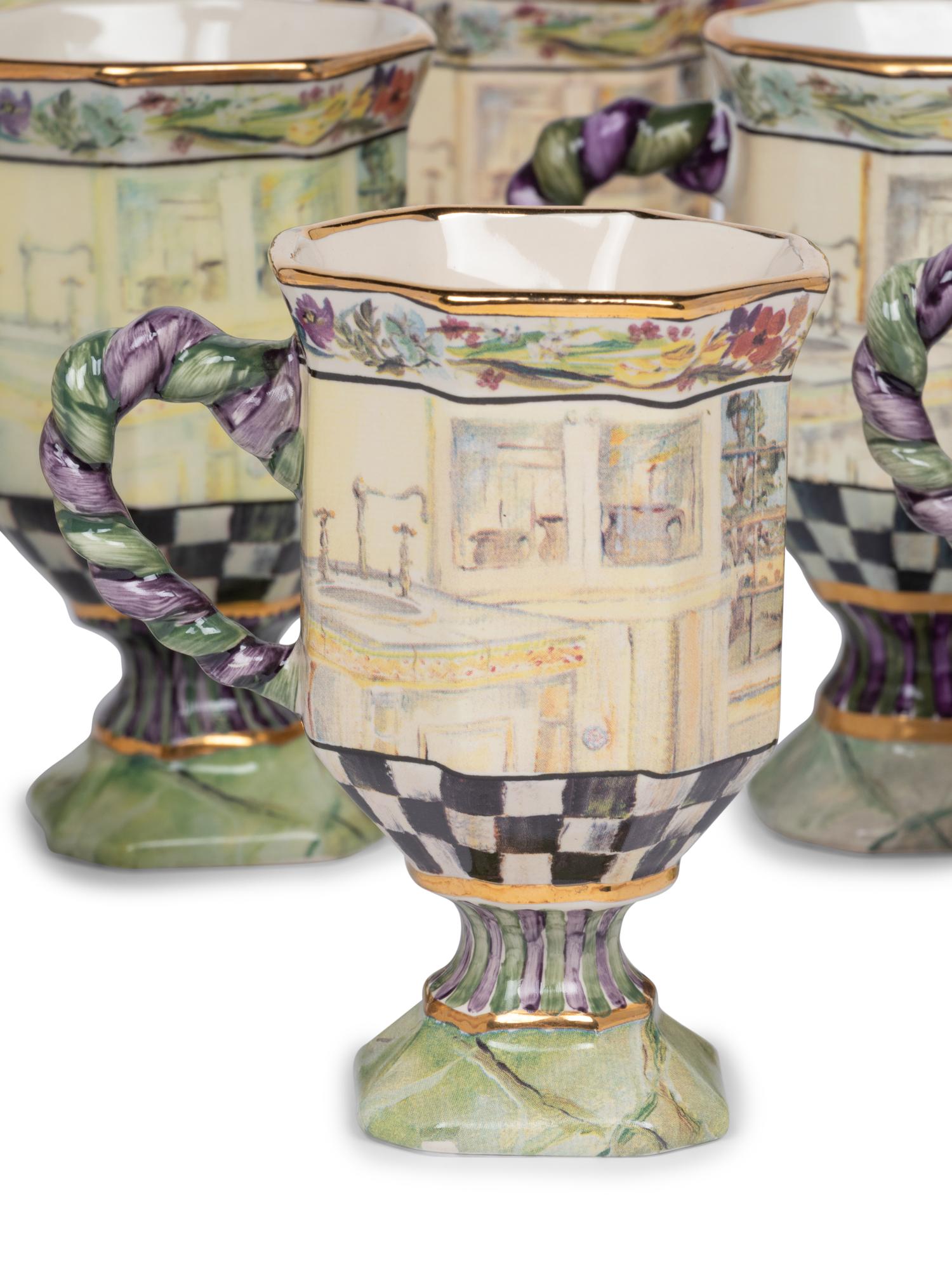 A Set of Twenty-One MacKenzie-Childs MacLachlan Ceramic Mugs