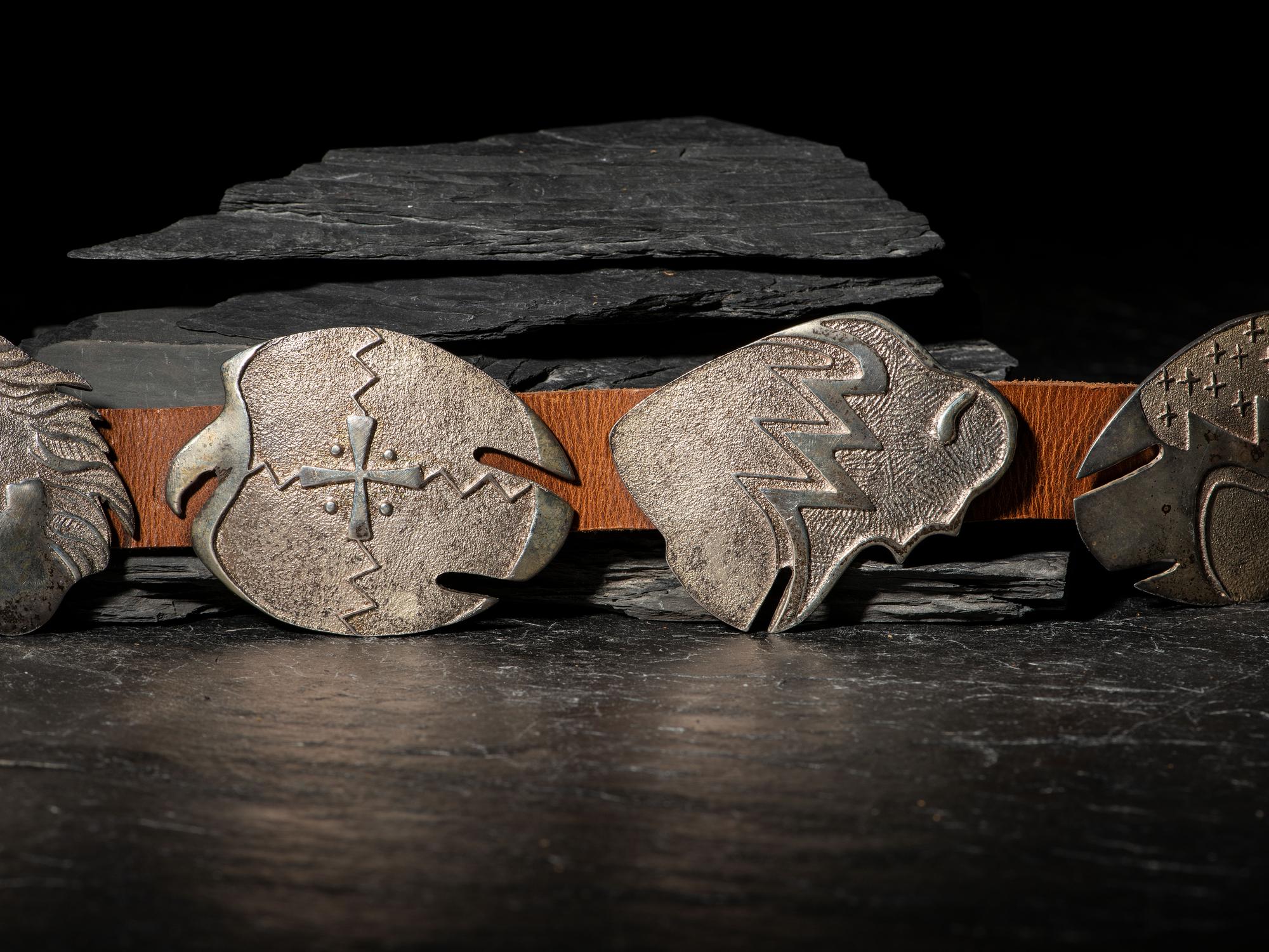 Southwestern Tufa Cast Concha Belt