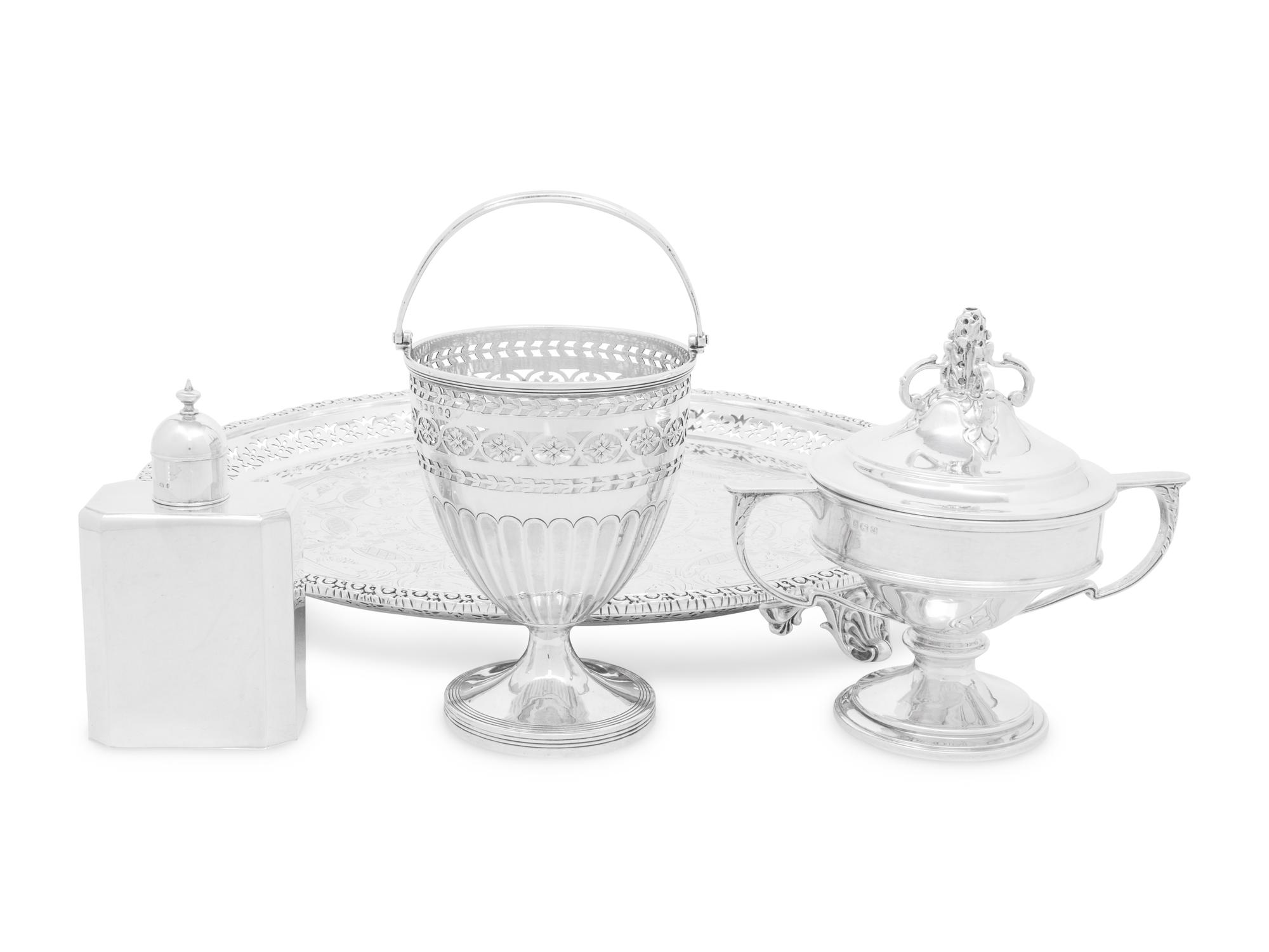 A Group of English Silver Table Articles
