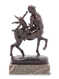 A Grand Tour Bronze Figural Group of a Centaur and Eros