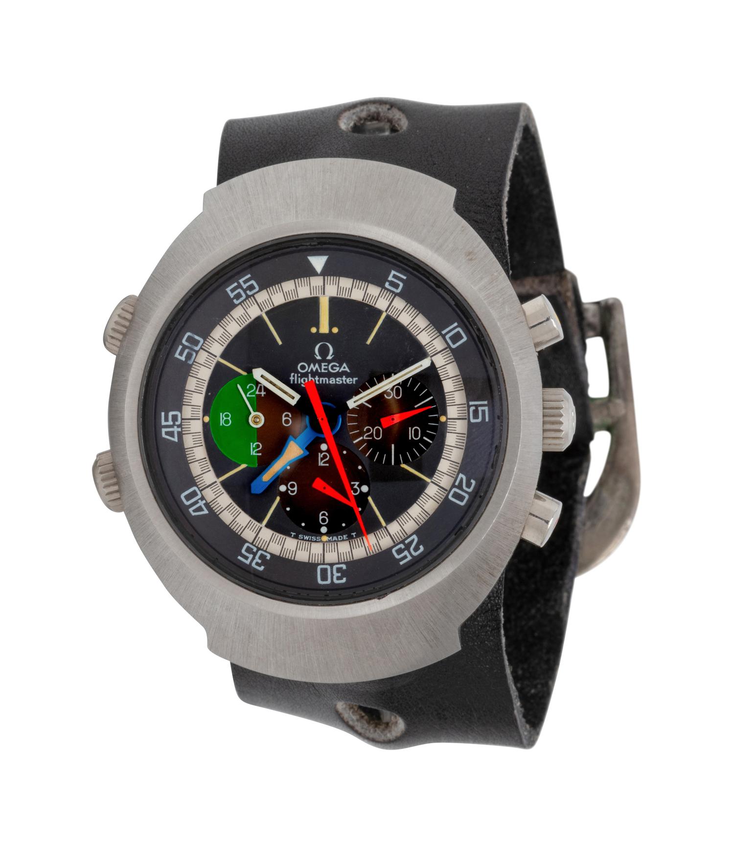 OMEGA, STAINLESS STEEL 'FLIGHTMASTER' WATCH