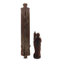 A Continental Carved Oak Figure of Saint Barbara with an Associated Altar Niche