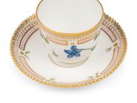 A Set of Six Royal Copenhagen Flora Danica Porcelain Coffee Cups and Saucers