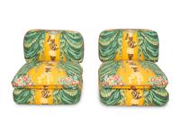 A Pair of Custom-Upholstered Slipper Chairs