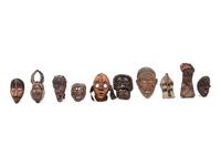 A Group of Ten Carved Ethnographic Masks