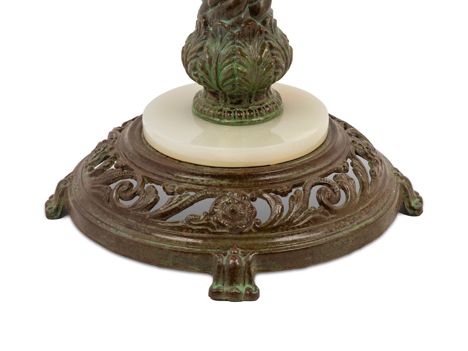 An American Leaded Glass Table Lamp