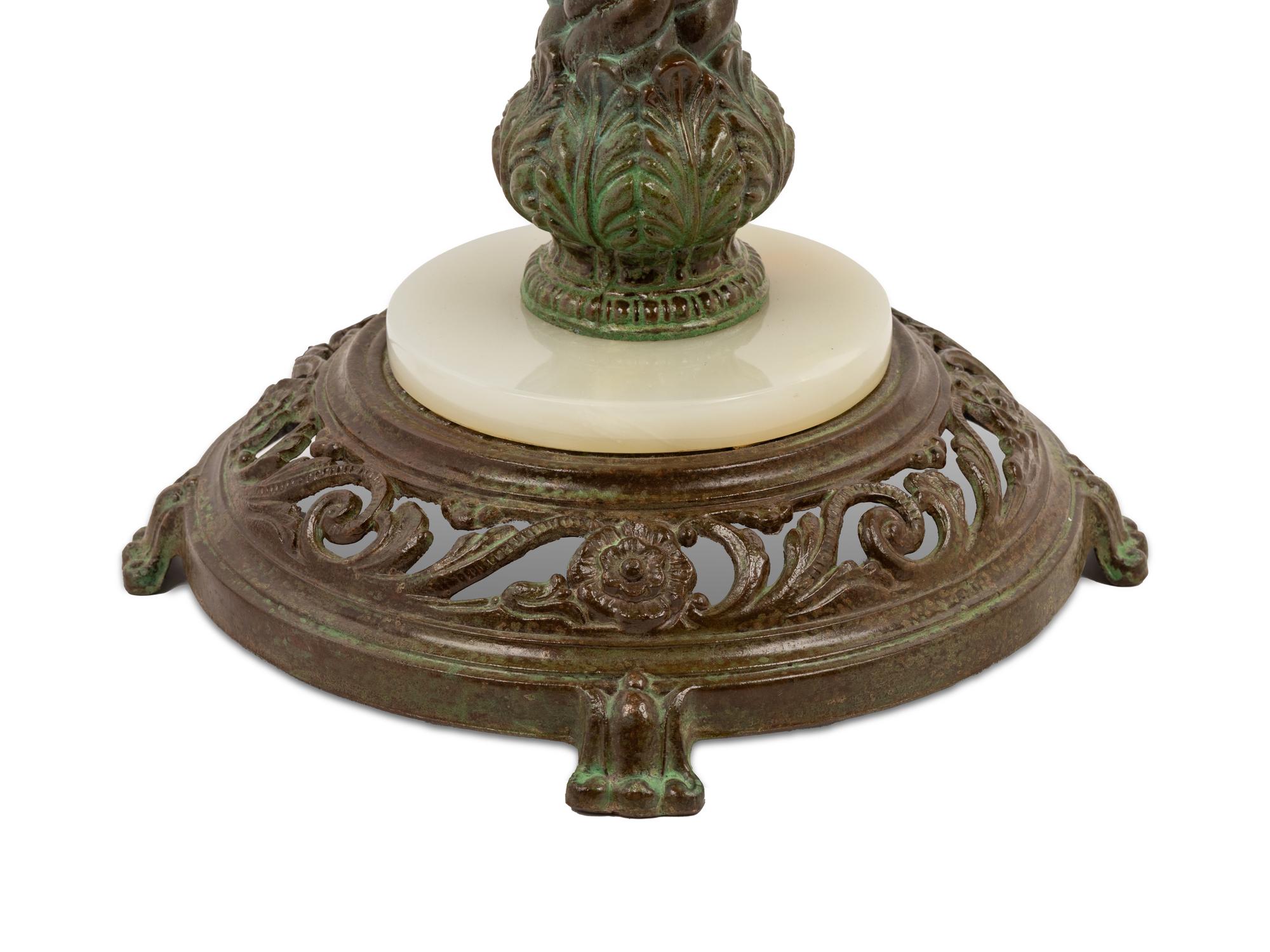 An American Leaded Glass Table Lamp